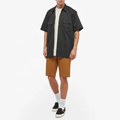 Oem casual shirts Custom Logo Oversized Poly Cotton Twill Button Up Short Sleeve Work Shirt