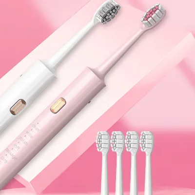 Sonic Electric Toothbrush for Adults Independent Packaging with 6 Gears Soft Bristle Hidden Charging Cable for Couples
