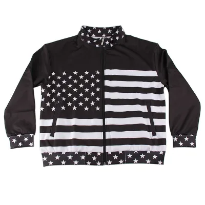 Custom Men's Flag Pattern Printed Windbreaker Sublimation Logo Zipper Lightweight Windbreaker Jackets