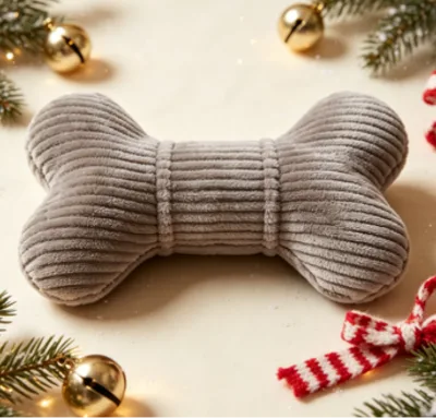 Funny Cat Plush Chew Toy Xmas Soft Pet Bite-Resistant Teeth Clean Toys for Indoor