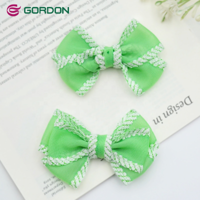 Gordon Ribbons Wholesale White Edge Thick Bow Gift Packaging Box Pre Tie Ribbon Bows for Wedding DIY Girl Ribbon Hair Bows