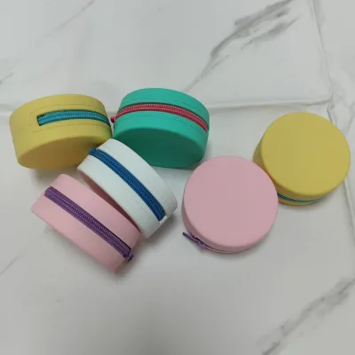 Round Candy Colored Change Case Coin Zipper Purse Handheld Key Zipper Round Shape Coin Purse Mini Bag Portable Coin Wallet
