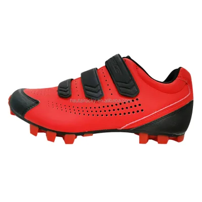 Custom Men's Non-slip Mesh Upper Cycling Sneakers Buckle Design MTB Mountain Bicycle Shoes All Season