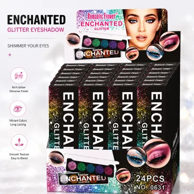Glitter Eyeshadow Palette Vibrant Multi Shade Chunky Glitter Eye Shadow Compact for Halloween Stage Cosmetic Retail