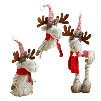 Linda fashion New Christmas Atmosphere Decoration Christmas Deer Doll Gift Christmas Tree Window Decoration Ornament
