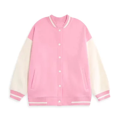 Cew Neck Collar Varsity 2025 New Design Polyester Cotton And Covered Button Breathable s For Women's