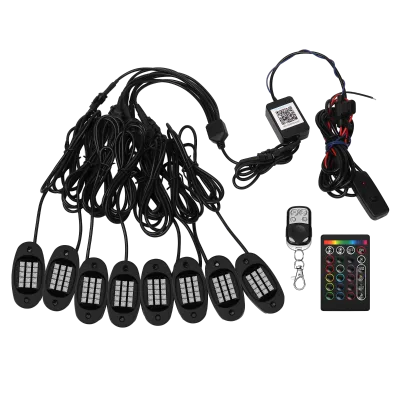 4/6/8/10 Pods RGBW LED Rock Lights for APP Remote Control Interior Lighting Kit CE Certified for SUV Car ATV