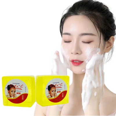 Gluta-C Whitening Facial Soap Exfoliating Natural Hand Made Rich Foam Soap Anti-Aging Anti Wrinkle Repair Face & Body Soap