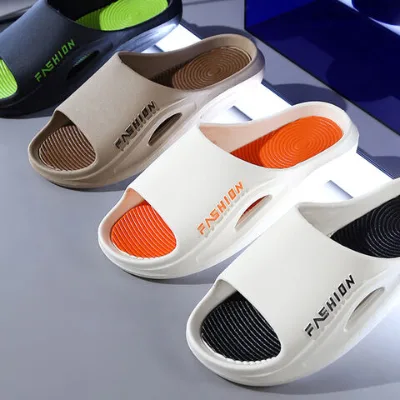 Wholesale custom men's home slippers Soft PVC material wear comfortable beach casual slippers