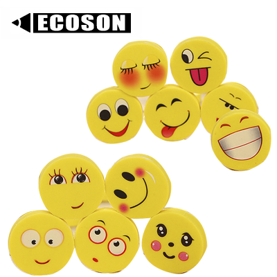 Smile Face Eraser Hot Sale Cheap Promotional Custom Pencil Eraser Cartoon Eraser Cute for Children Stationery Wholesale