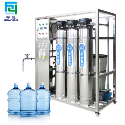 Huayuan Supply High Efficiency RO Plant for Seawater Desalination with Pump 500L/Hour Productivity 1 Year Warranty