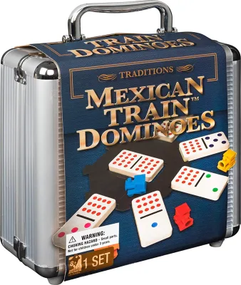 Family-Friendly Aluminum Dominoes Set with Carry Case for Game Night