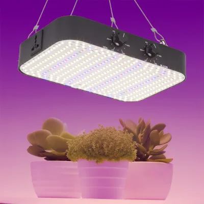 Full Spectrum LED Plant Grow Light Dual Knob Dimmable VEG Bloom Grow Lamp Indoor Hydroponic Growing Light for Seed Flower Fruit