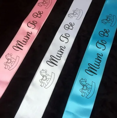 Blue Footprint Mommy Mum to Be Sash Baby Boy Girl Baby Shower Decoration Sash Newborn Party Decoration Pregnant Mom Favor Gifts