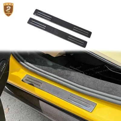 OEM Style Dry Carbon Fiber 296GTB Car Door Sills Protector for Ferrari 296 GTB Welcome Door Trim Pedal