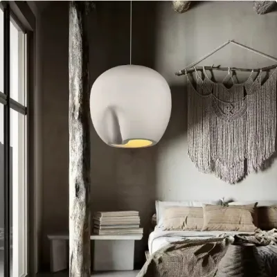 Modern Wabi Sabi Ceiling Chandelier Bedroom Dining Room Home Decorative Pendant Light Iron Hanging Lamp