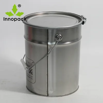 Empty UN Approved Metal Bucket 5L 10L 15L18l 20L Steel Pail for Solvent Water Proof Coating