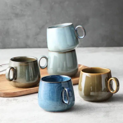Reactive Glaze Ceramic Coffee Mug 230ml 4 Colors Custom Logo OEM ODM Wholesale Scandinavian Style Drinkware