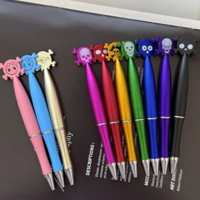 Halloween 0.5mm Plastic Gel Pens 10PC Spooky Ghost Set Note-Taking School Supplies Teacher Kids Fine Point Ink Novelty Gifts