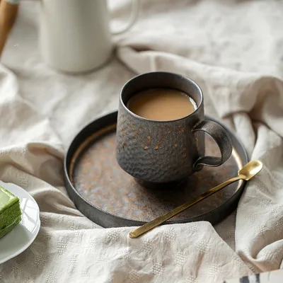 Retro Stoneware Pottery Coffee Mug Handmade Ceramic 401-500ml Capacity Food Grade