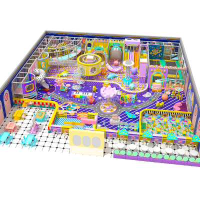 Eco Friendly Themed Kid Indoor Playground Labyrinth with Interesting Games Transparent Tube Slide Ball Spreader Carousel