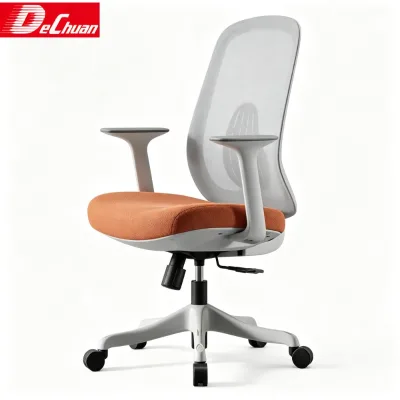 Ergonomic Foldable Mesh Office Chair Gray Swivel Task Chair with Extendable Seat