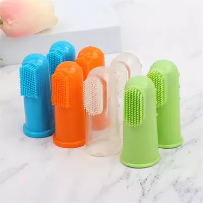 Kangdarpet Colorful Pet Finger Toothbrush - Dog & Cat Teeth Cleaning Tool, Soft Silicone Oral Care Brush for All Pets