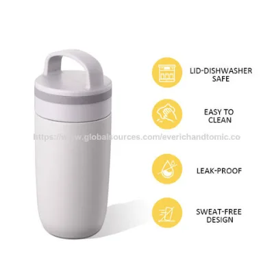 12oz Stainless Steel Coffee Tumbler, Handle Lid