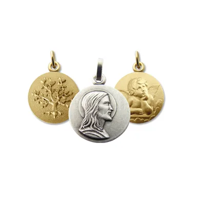 Religious Medals Cz Medal Metal Kids Virgin Jewelry Engraved Catholic Very Tiny Wholesale Blue Miracle for Bracelets