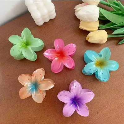 Wholesale 8cm Hawaiian Egg Flower Hairpin Gradient Hairclip Shark Design for Baby