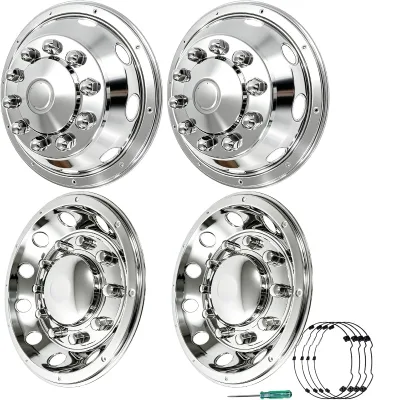 BS-WS22503F/R 22.5" Stainless Steel Dually Wheel Simulator Set Locking Ring Installation (2 X Fronts + 2 X Rear)