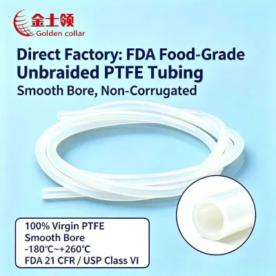Pharma Grade PTFE Hose for Dosing & Sterile Transfer, High-Purity Smooth PTFE Tubing with AN/Quick Connect Fittings