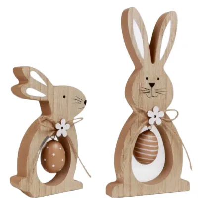 Hot-selling Easter Bunny Table Decoration Creative Easter Egg Wooden Home Festival Decoration
