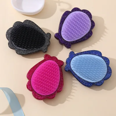 Shell Cartoon Egg Type Hair Combs Portable Smooth Hairdressing Tool for Home Use Creative Hand Comb Hairbrush Heat Resistant for