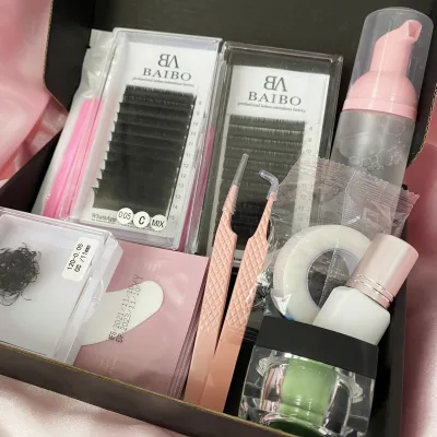 Wholesale Private Label Lash Starter Beginner Training Kit Professional Eyelashes Disposable Eyelash Extension Kits for Student