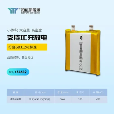Polymer Lithium i-on battery; TY134652-5000mAh