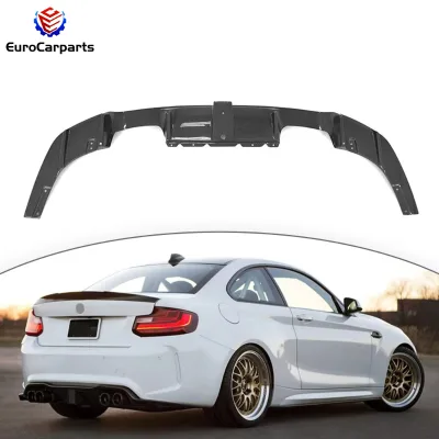 F87 M2 K-style Rear Diffuser With LED Carbon Fiber Material Fit for M2 F87 2015-2019year Car Splitter Bumper Lip M2 F87