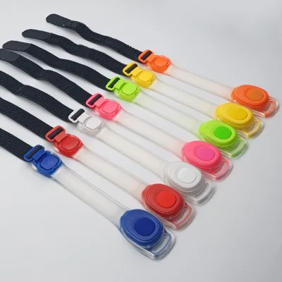 PVC Luminous Armband for Outdoor Night Running Cycling LED Flashing Velcro with Custom logo Support Injection Molding