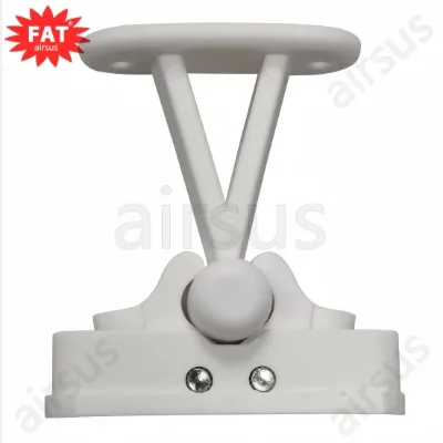 Heavy Duty Static Caravan Door Retainer Catch - White T Type Holder Clip with Stainless Steel Spring