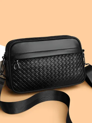 New Style Men's Genuine Leather Small Square Crossbody Shoulder Bag Business Commuting Waterproof Casual Korean Street Style