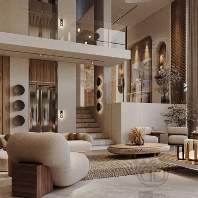 Wabi Sabi Style 3d Max Design Interior Hotel Apartment Cafe Design Turnkey Solution House Designer