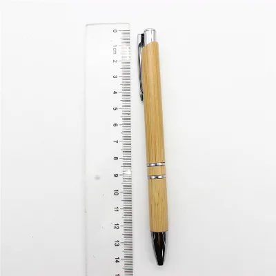 Customized Eco Friendly Bamboo Wooden Ball Pen with Metal Clip Promotional Cheap Gift