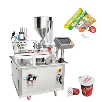 Popsicle Calippo Pneumatic Automatic Filling Sealing Machine for Cup Barrel High Speed 1600-1800 Cups/Hour CE Certified 1 Year