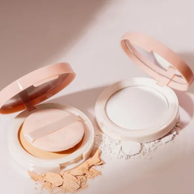 Face Makeup No Logo pink Setting Powder Compact Moisturizing Oil-control Contour Natural Foundation Powder