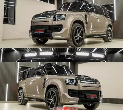 Side Step 90/110 for Defender 2020+ Black and Silver