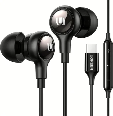 UGREEN USB C Headphones Wired In-Ear Earbuds With Microphone and Volume Control Noise Isolation Type C Earphones C Port Earbuds