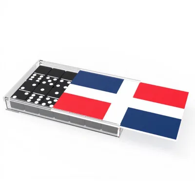 Sliding Acrylic Domino Storage Box, Transparent Dustproof Domino Box, Western Board Game Domino Storage Display Box