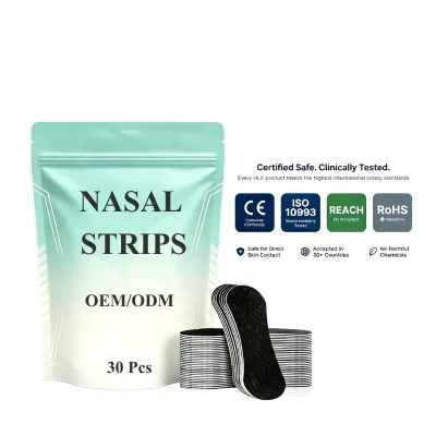 ISO13485 ISO9001 CE Medical Anti-Snoring Nasal Strips, Latex Free Hypoallergenic Nose Strips, Custom Brand OEM Manufacturer