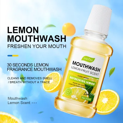 OEM SADOER Private Label Manufacturer Direct Lemon-Mint Mouthwash Wholesale Dental and Oral Care Whitening Mouthwash