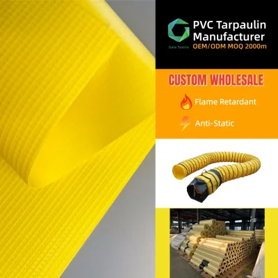 Long Life Abrasion Resistant 750G PVC Tarpaulin for Industrial Air Conditioning Duct